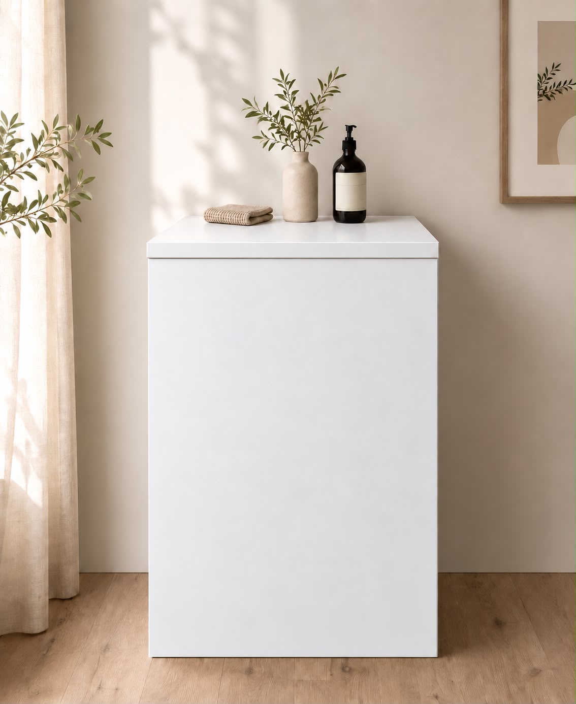 ESSENTIAL Küchenmodul 60 cm in Weiß mit weißem Deckel für professionelles Home Staging